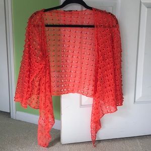 Crochet cardigan orange size XL